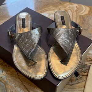 Louis Vuitton Women's Silver and Gold Sandals